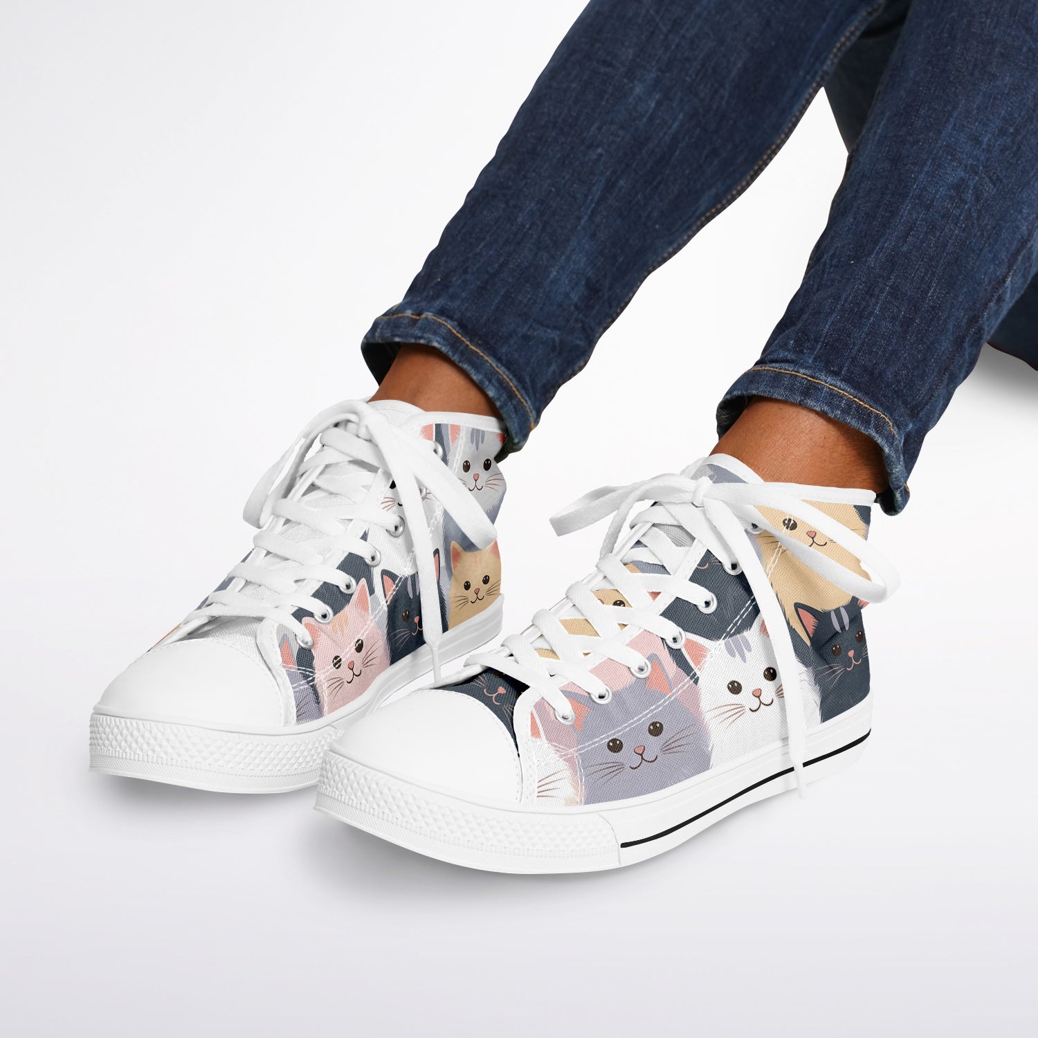 Cattickle™ High Top Shoes — Cat Pattern Edition